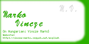 marko vincze business card